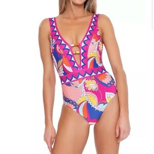 Trina Turk Seville Plunge one piece swimsuit